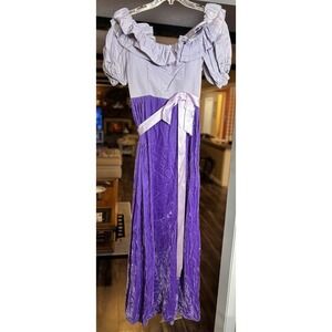Vintage Dance Allure Ballet‎ Costume Purple Velour Maxi Dress ILGWU USA